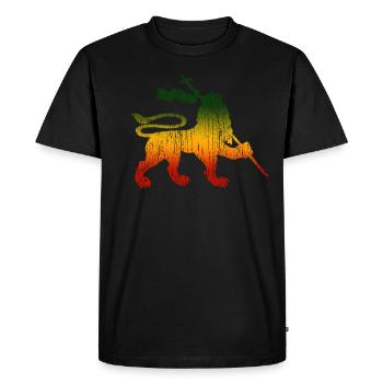 Lion Of Judah Reggae Rastafari Geschenk - Männer Premium Bio T-Shirt - Schwarz - Vorne - Nico (187cm)