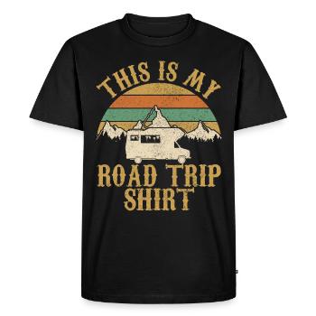 Road Trip - Men's Premium Organic T-Shirt - black - Front - Nico (187cm)