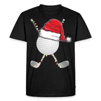 Golfeur de Noël Golfeur Père Noël Nikolaus - T-shirt Premium bio Homme - noir - Devant - Nico (187cm)