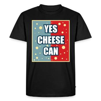 Oui fromage peut - T-shirt Premium bio Homme - noir - Devant - Nico (187cm)