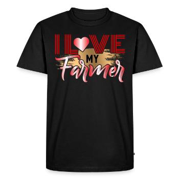 J'aime mon paysan. - T-shirt Premium bio Homme - noir - Devant - Nico (187cm)