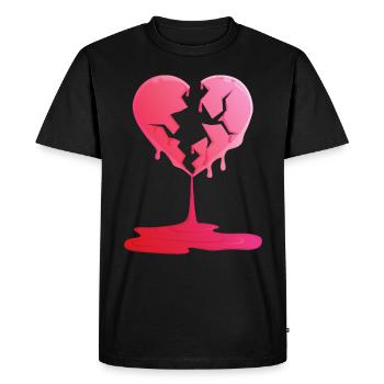 broken heart - Men's Premium Organic T-Shirt - black - Front - Nico (187cm)