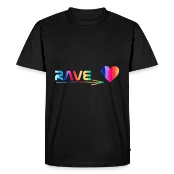 Rave - Männer Premium Bio T-Shirt - Schwarz - Vorne - Nico (187cm)