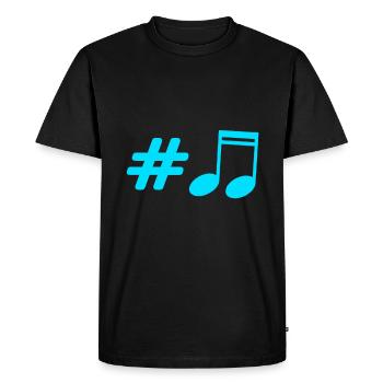 Music - Music Note - Men's Premium Organic T-Shirt - black - Front - Nico (187cm)