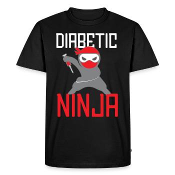 Ninja du diabète - T-shirt Premium bio Homme - noir - Devant - Nico (187cm)