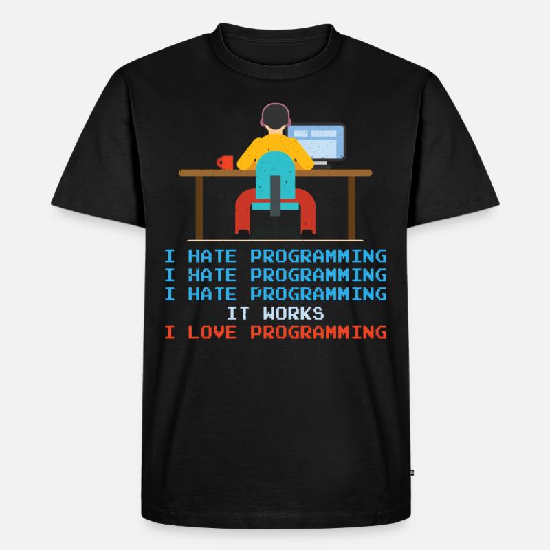 Programmer - I Hate Programming - Men's Premium Organic T-Shirt - black