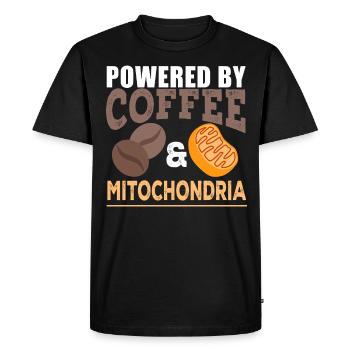 Biologie - Propulsé par le café et les mitochondries - T-shirt Premium bio Homme - noir - Devant - Nico (187cm)