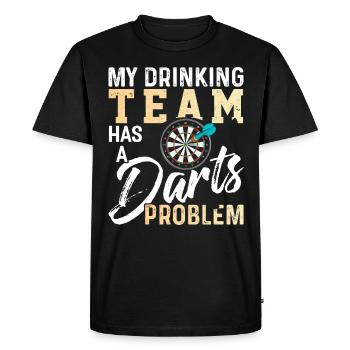 Fléchettes Dart Dartboard Bullseye Dart Arrow Cadeau - T-shirt Premium bio Homme - noir - Devant - Nico (187cm)