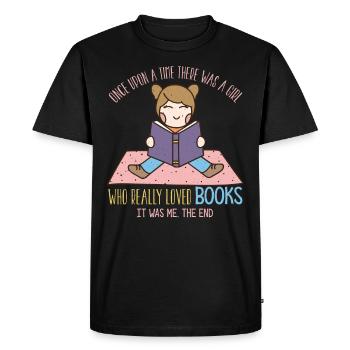 Reading book bookworm librarian author gift - Men's Premium Organic T-Shirt - black - Front - Nico (187cm)