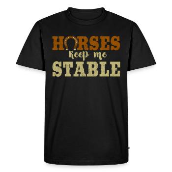 Equine Horse Riding Pony Equestrian Equestrian Gift - Men's Premium Organic T-Shirt - black - Front - Nico (187cm)