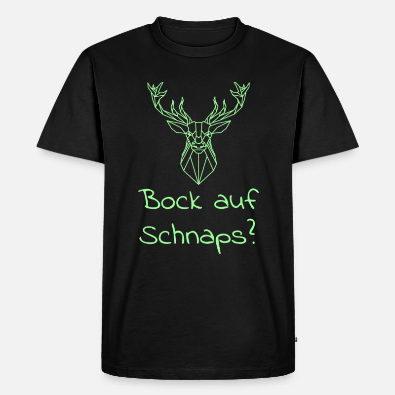 Schnaps trinken Spruch - Männer Premium Bio T-Shirt - Schwarz