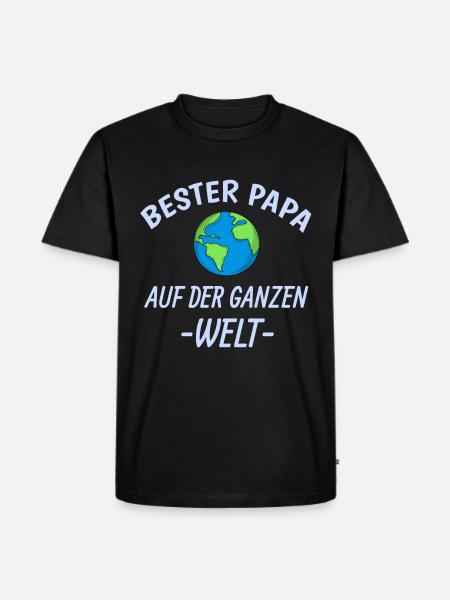 Bester Papa - Männer Premium Bio T-Shirt - Schwarz