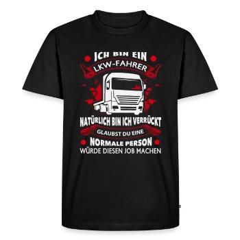 Trucker LKW Fahrer Fernfahrer Brummi Geschenk - Männer Premium Bio T-Shirt - Schwarz - Vorne - Nico (187cm)