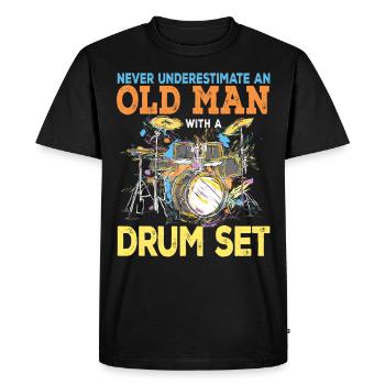 Drums Drummer Drummer Drums Gift - T-shirt Premium bio Homme - noir - Devant - Nico (187cm)