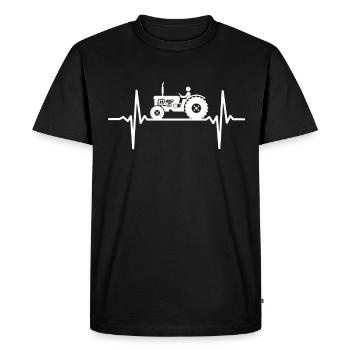 Heartbeat tractor tractor - Men's Premium Organic T-Shirt - black - Front - Nico (187cm)