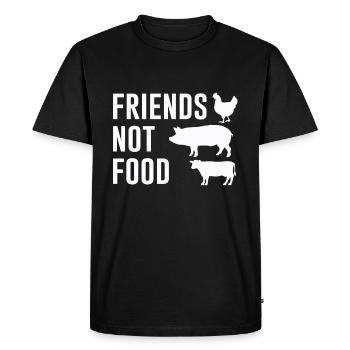 Amis pas nourriture - Végétarien végétalien - T-shirt Premium bio Homme - noir - Devant - Nico (187cm)