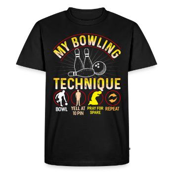 Bowling bowling bowler boule de bowling quilles cadeau - T-shirt Premium bio Homme - noir - Devant - Nico (187cm)