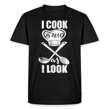 Cuisinier cuisinier cuisinier chef cuisinier - T-shirt Premium bio Homme - noir - Devant - Nico (187cm)