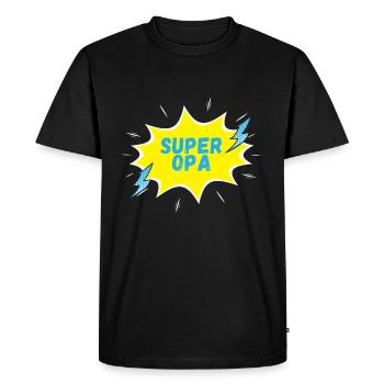 SUPER GRANDPA! - Men's Premium Organic T-Shirt - black - Front - Nico (187cm)