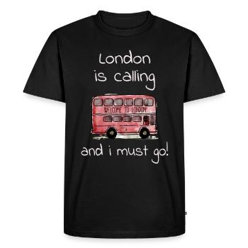 Londres - T-shirt Premium bio Homme - noir - Devant - Nico (187cm)