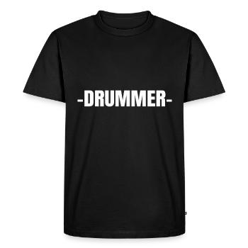 le batteur - T-shirt Premium bio Homme - noir - Devant - Nico (187cm)