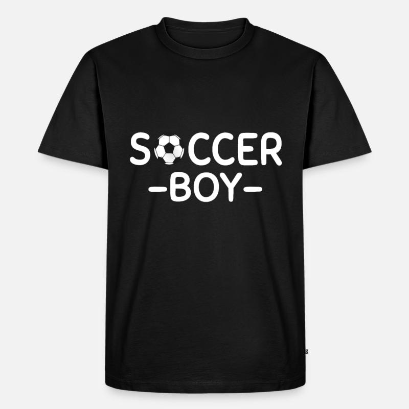 Fußball Junge - Männer Premium Bio T-Shirt - Schwarz