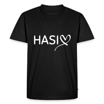Hase - Männer Premium Bio T-Shirt - Schwarz - Vorne - Nico (187cm)