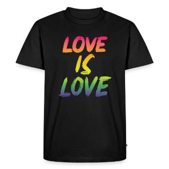 Gay love is love rainbow - Men's Premium Organic T-Shirt - black - Front - Nico (187cm)