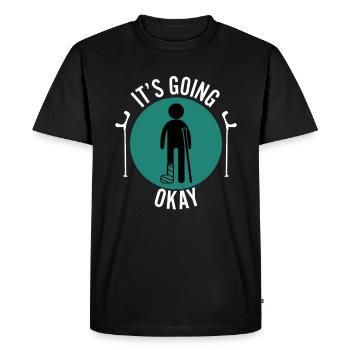 Pied Jambe Genou Shin Broken Guérissez bientôt - T-shirt Premium bio Homme - noir - Devant - Nico (187cm)