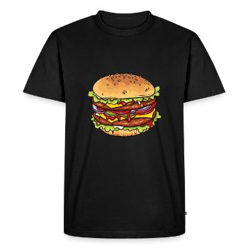 Burger - T-shirt Premium bio Homme - noir - Devant - Nico (187cm)