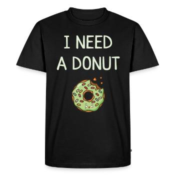 Donut - T-shirt Premium bio Homme - noir - Devant - Nico (187cm)