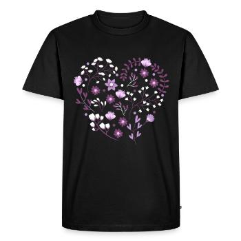 LILA VALENTIENSTAG FLEUR COEUR - COEUR DE FLEUR - T-shirt Premium bio Homme - noir - Devant - Nico (187cm)