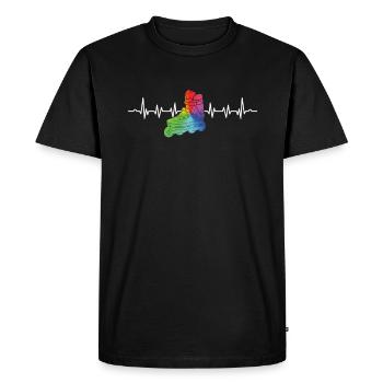 Inline Skates Heartbeat for Inline Skaters - Men's Premium Organic T-Shirt - black - Front - Nico (187cm)