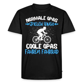 COOLE OPAS FAHREN FAHRRAD! OPA FÄHRT GERN RAD! - Männer Premium Bio T-Shirt - Schwarz - Vorne - Nico (187cm)