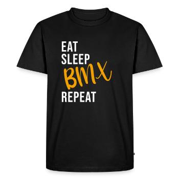 Eat Sleep BMX Repeat - T-shirt Premium bio Homme - noir - Devant - Nico (187cm)