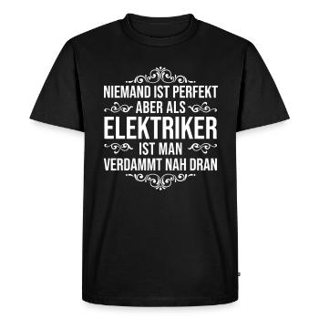 Elektriker Spruch Lustig Elektrik Geschenk - Männer Premium Bio T-Shirt - Schwarz - Vorne - Nico (187cm)