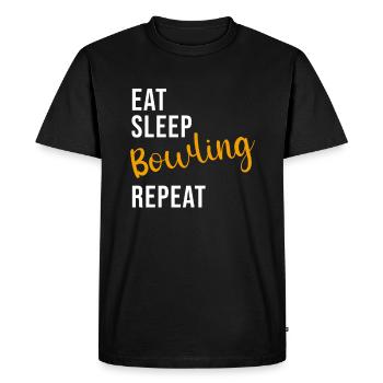Eat Sleep Bowling Repeat - T-shirt Premium bio Homme - noir - Devant - Nico (187cm)