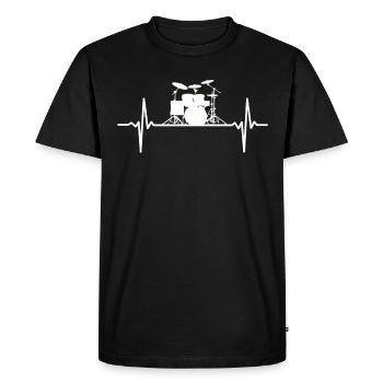 Battements de cœur batteur batteur Drummer Puls - T-shirt Premium bio Homme - noir - Devant - Nico (187cm)