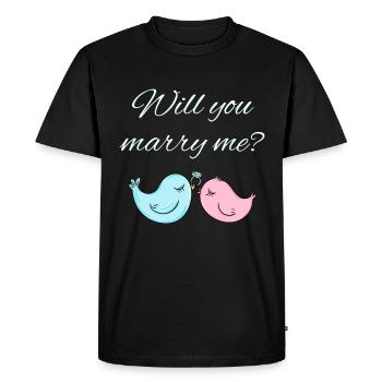 Demande de mariage - T-shirt Premium bio Homme - noir - Devant - Nico (187cm)