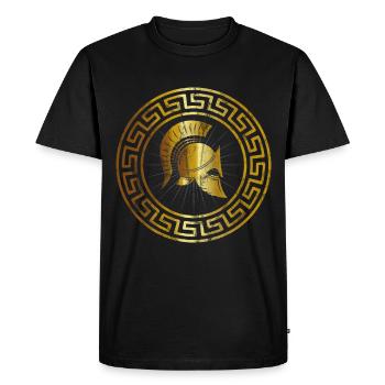 Sparta Vintage Guerrier Casque grecque Modèle - T-shirt Premium bio Homme - noir - Devant - Nico (187cm)