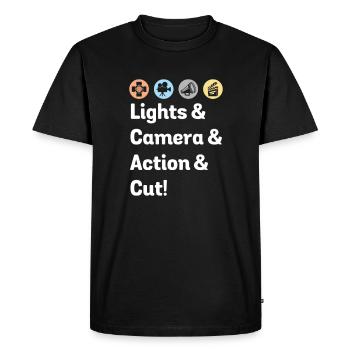 Films Lights Camera Action Cut - T-shirt Premium bio Homme - noir - Devant - Nico (187cm)
