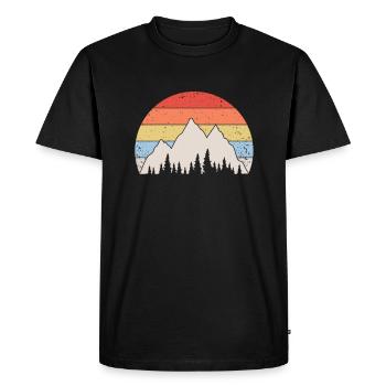 Mountains Forest Hiking Mountaineering Camping Velcro - Men's Premium Organic T-Shirt - black - Front - Nico (187cm)