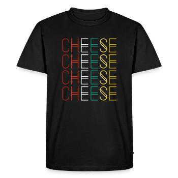 Cheese Vintage Retro - Cheese Cheese Lover Gouda - Men's Premium Organic T-Shirt - black - Front - Nico (187cm)