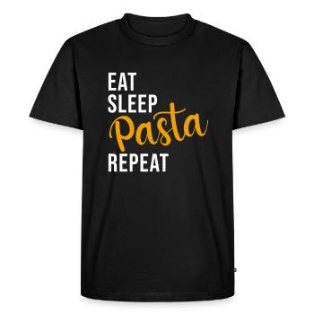 Pâtes Pâtes Pâtes Spaghetti Glucides Dictant - T-shirt Premium bio Homme - noir - Devant - Nico (187cm)
