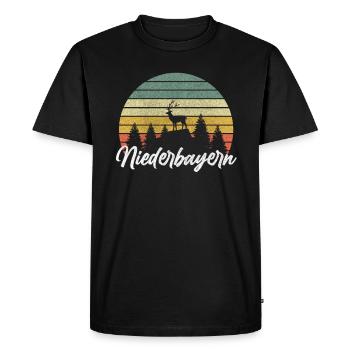 Basse-Bavière dahoam Bavière patrie montagne randonnée - T-shirt Premium bio Homme - noir - Devant - Nico (187cm)