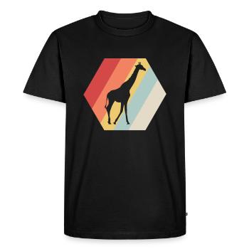 Giraffe Africa Safari Giraffes Zoo Animal Gift - Men's Premium Organic T-Shirt - black - Front - Nico (187cm)