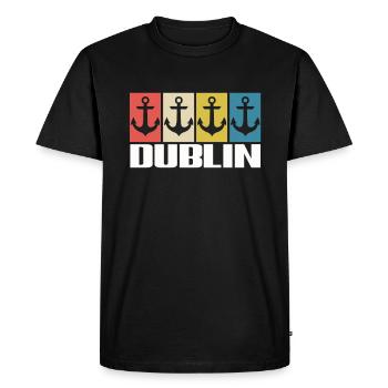 Dublin Ireland Skyline Silhouette Irish Flag Trave - Men's Premium Organic T-Shirt - black - Front - Nico (187cm)