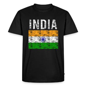 Inde drapeau vintage - T-shirt Premium bio Homme - noir - Devant - Nico (187cm)