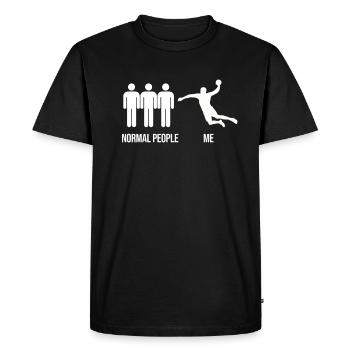 Handball de handball Proverbe - T-shirt Premium bio Homme - noir - Devant - Nico (187cm)