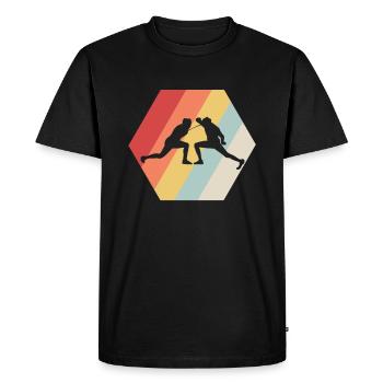Escrime d’escrime d’escrime rétro - T-shirt Premium bio Homme - noir - Devant - Nico (187cm)